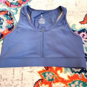 KYODAN steel blue zip down sports bra XL